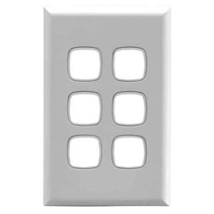 HPM Excel 6Gang Grid & Plate - White